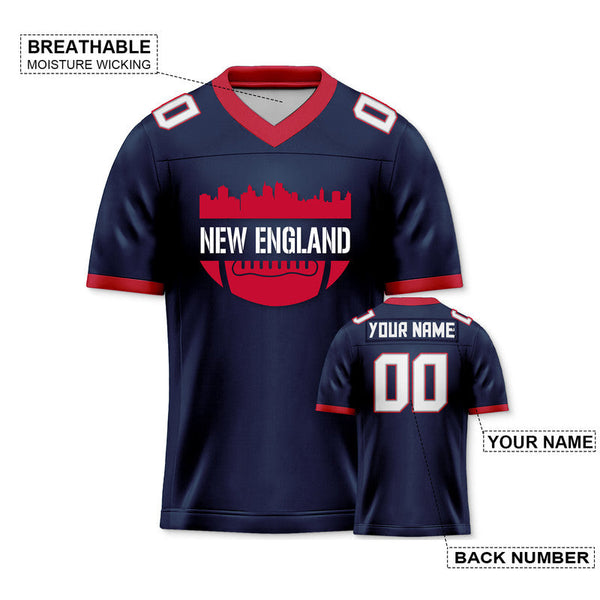 Custom Football Jersey With New England City Souvenir Fashion Football Shirt