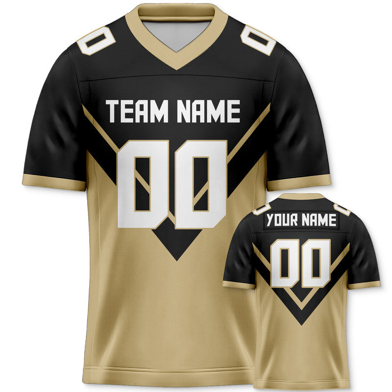 Custom Black Old Gold-White Concept Version Authentic Football Jersey