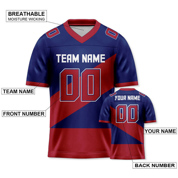 Custom Royal Red-White Concept Version Authentic Football Jersey