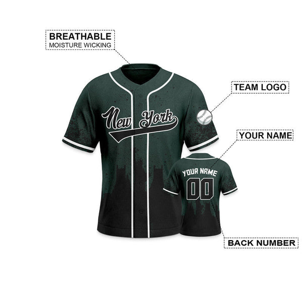 Custom 3D Graffiti Kelly Green Black-White Authentic Baseball Silhouette Jersey