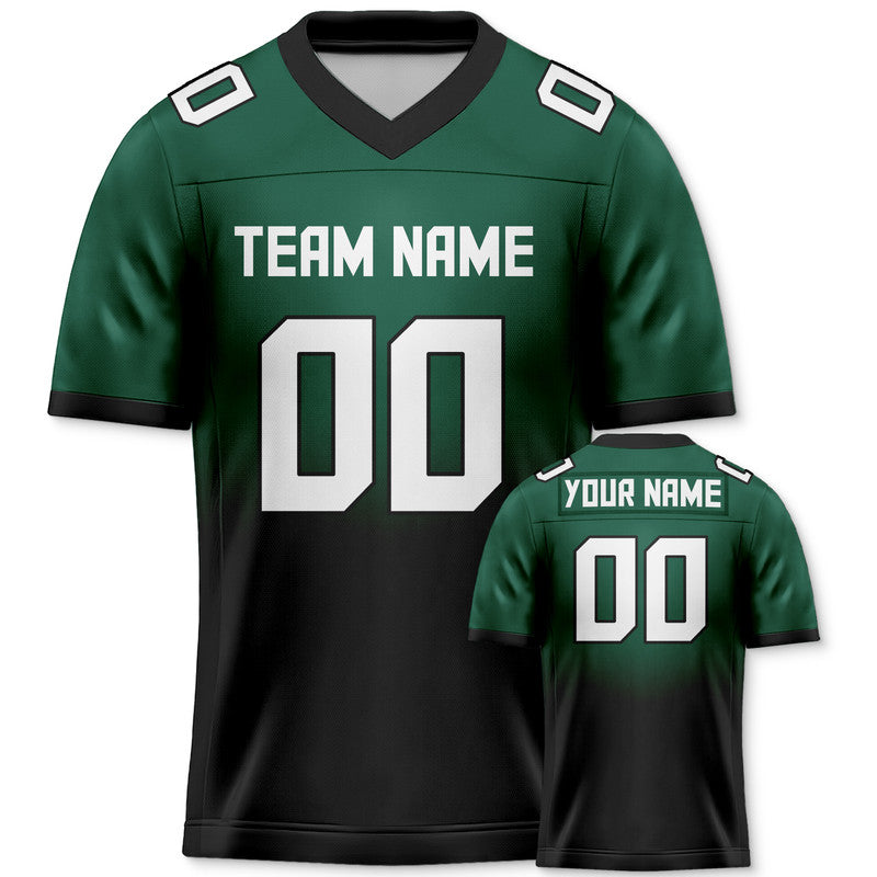 Custom Kelly Green Black-White Authentic Split Fashion Football Jersey