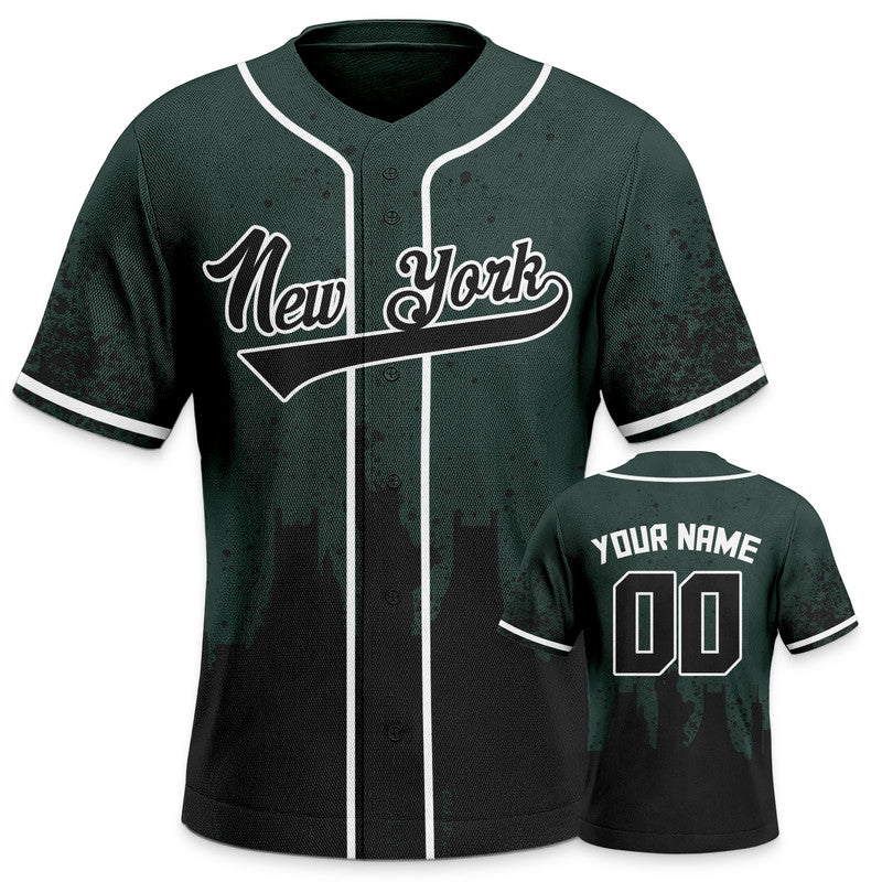 Custom 3D Graffiti Kelly Green Black-White Authentic Baseball Silhouette Jersey