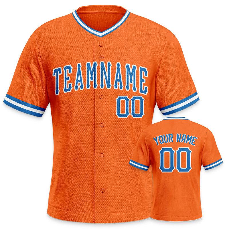 Custom Orange Powder Blue-White Authentic Baseball Jersey-1