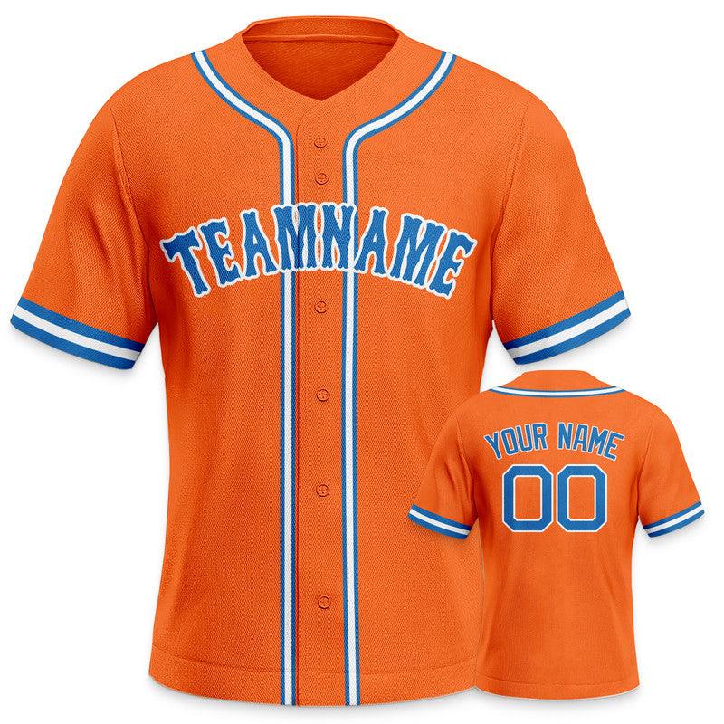 Custom Orange Powder Blue-White Authentic Baseball Jersey-2