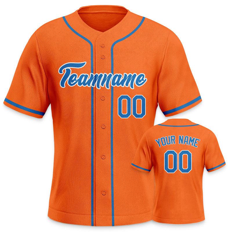 Custom Orange Powder Blue-White Authentic Baseball Jersey-3