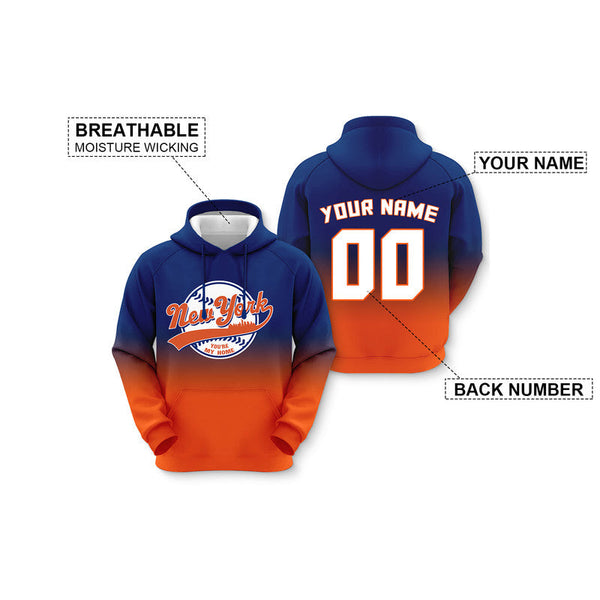 Custom Sports Pullover Sweatshirt Baseball City New York    You're My Home Split Fashion Hoodie