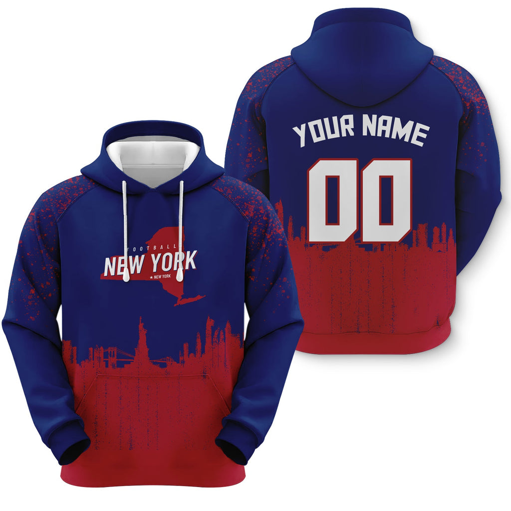 Custom Sports Pullover Sweatshirt Football Graffiti City Map New York Fashion  Hoodie1