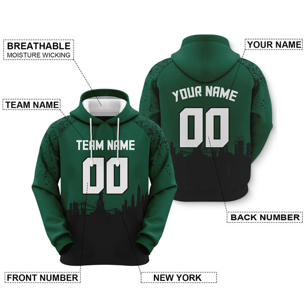 Custom Sports Pullover  Sweatshirt Graffiti City New York Fashion Football Hoodie