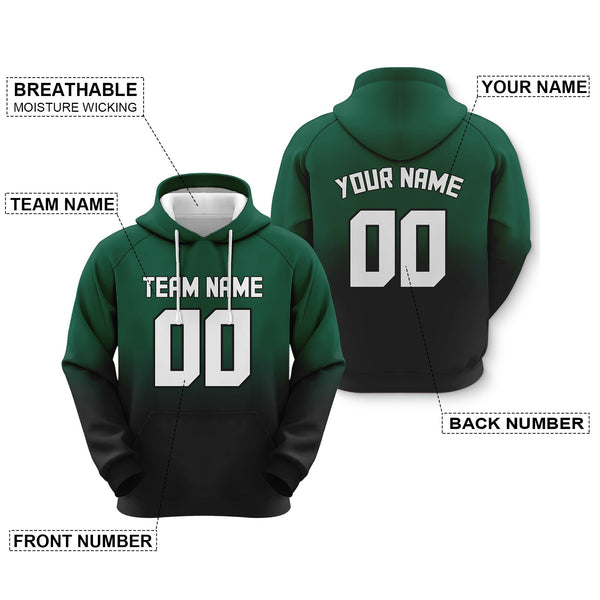 Custom Green White-Black Sports Pullover  Sweatshirt Split  Fashion Football Hoodie