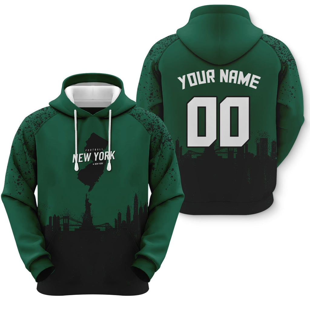 Custom Sports Pullover Sweatshirt Football Graffiti City Map New York Fashion  Hoodie