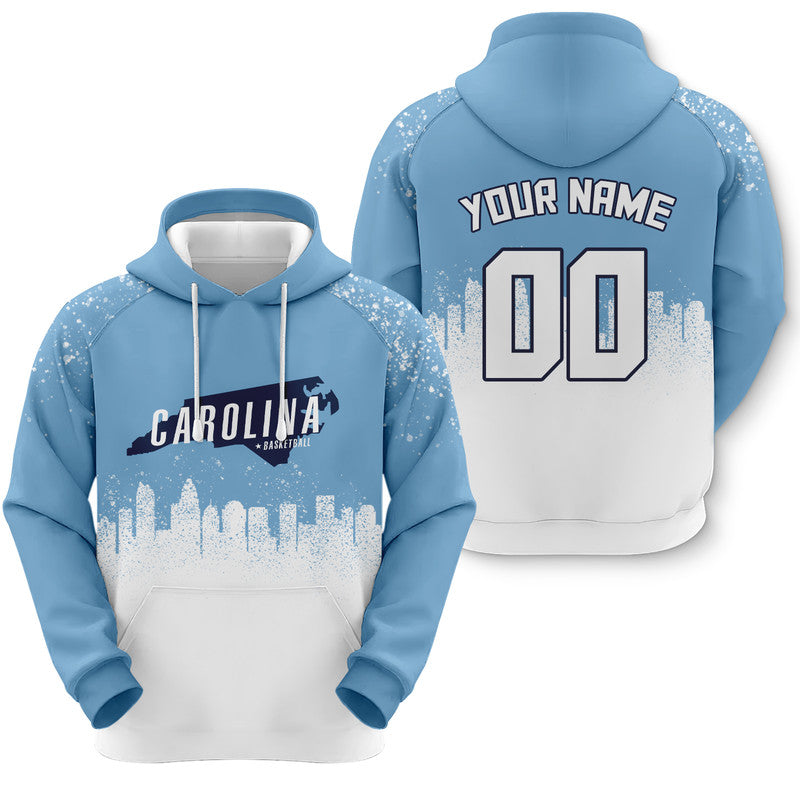 Custom Sports Pullover Sweatshirt Colleage Basketball Graffiti Map North Carolina  Fashion Hoodie