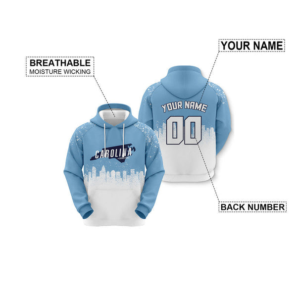 Custom Sports Pullover Sweatshirt Colleage Basketball Graffiti Map North Carolina  Fashion Hoodie