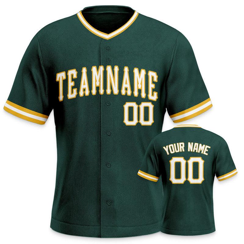 Custom Kelly Green Gold-White Authentic Baseball Jersey-1