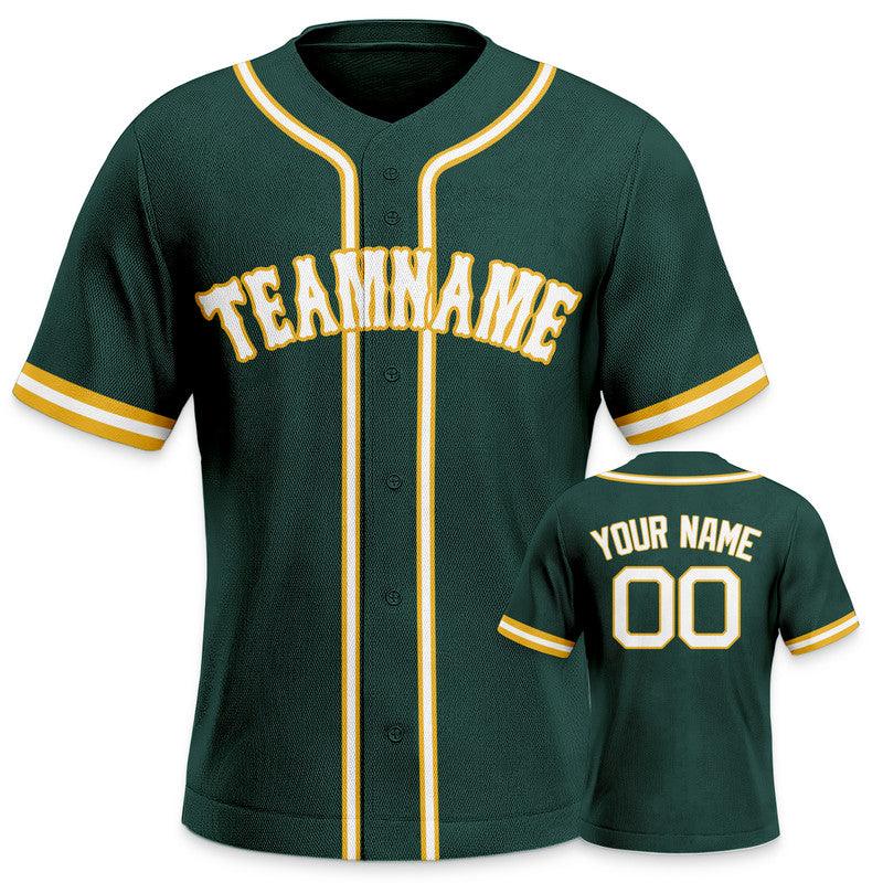 Custom Kelly Green Gold-White Authentic Baseball Jersey-2