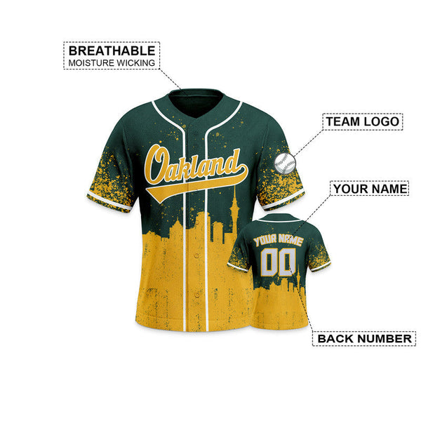 Custom 3D Graffiti Kelly Green Gold-White Authentic Baseball Silhouette Jersey