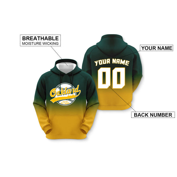 Custom Sports Pullover Sweatshirt Baseball City Oakland You're My Home Split Fashion Hoodie