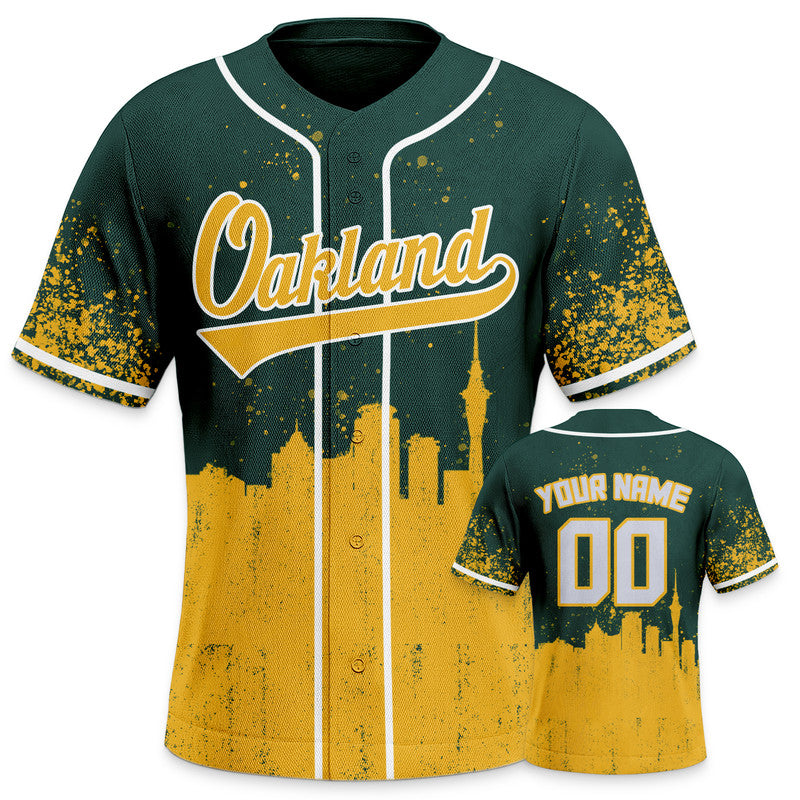 Custom 3D Graffiti Kelly Green Gold-White Authentic Baseball Silhouette Jersey