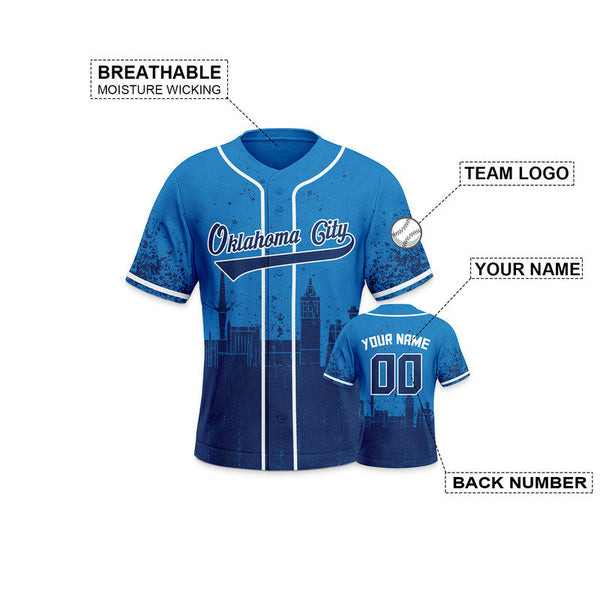 Custom 3D Graffiti Powder Blue Navy-White Authentic Baseball Silhouette Jersey