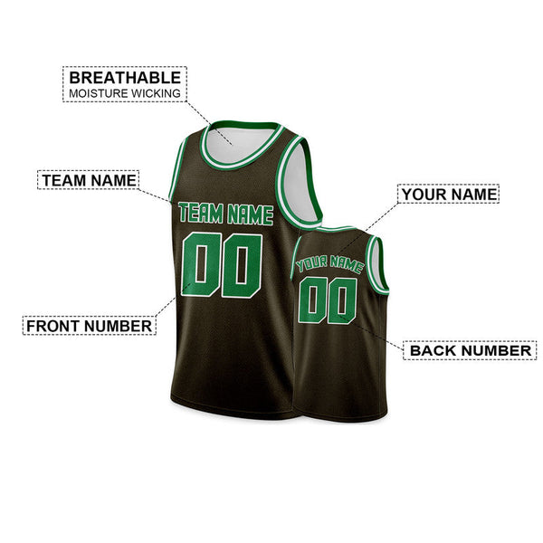 Custom Olive Green Round Neck Rib-Knit Basketball Jersey