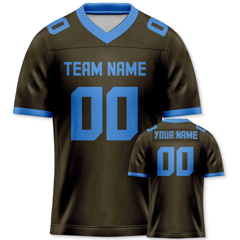 Custom Olive Powder Blue Mesh Authentic Football Jersey