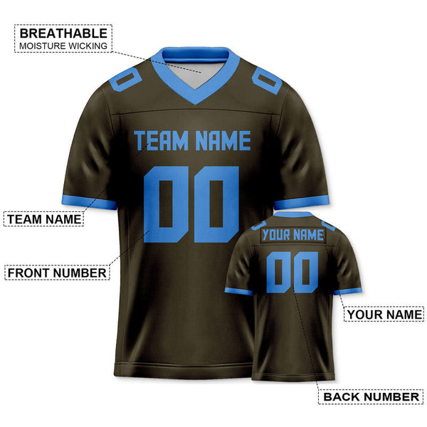 Custom Olive Powder Blue Mesh Authentic Football Jersey