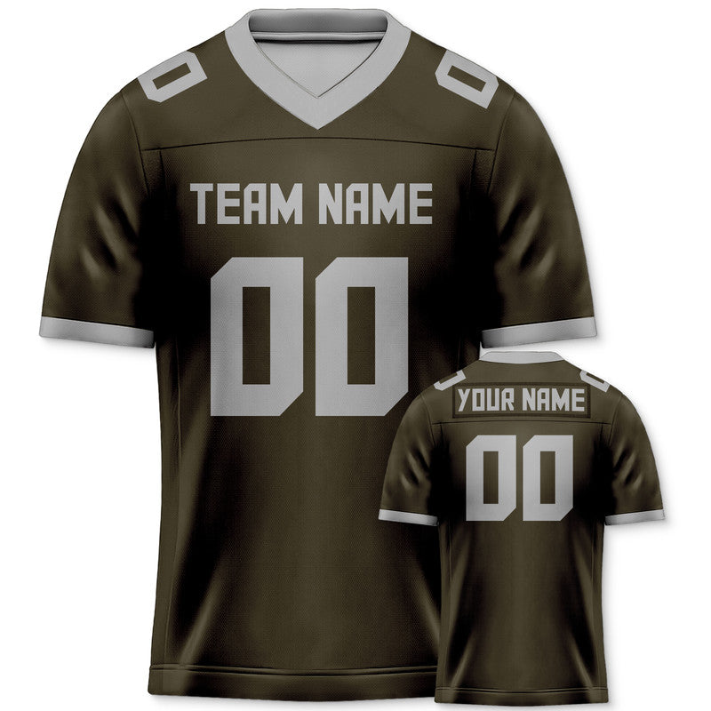 Custom Olive Gray Mesh Authentic Football Jersey