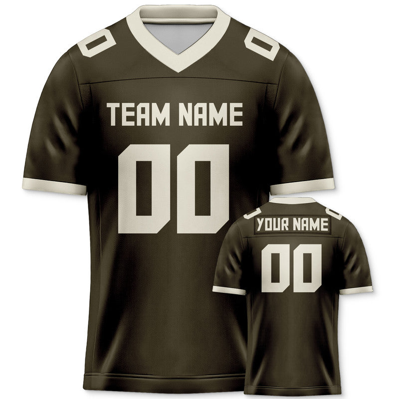 Custom Olive Cream Mesh Authentic Football Jersey