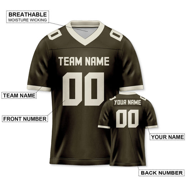 Custom Olive Cream Mesh Authentic Football Jersey