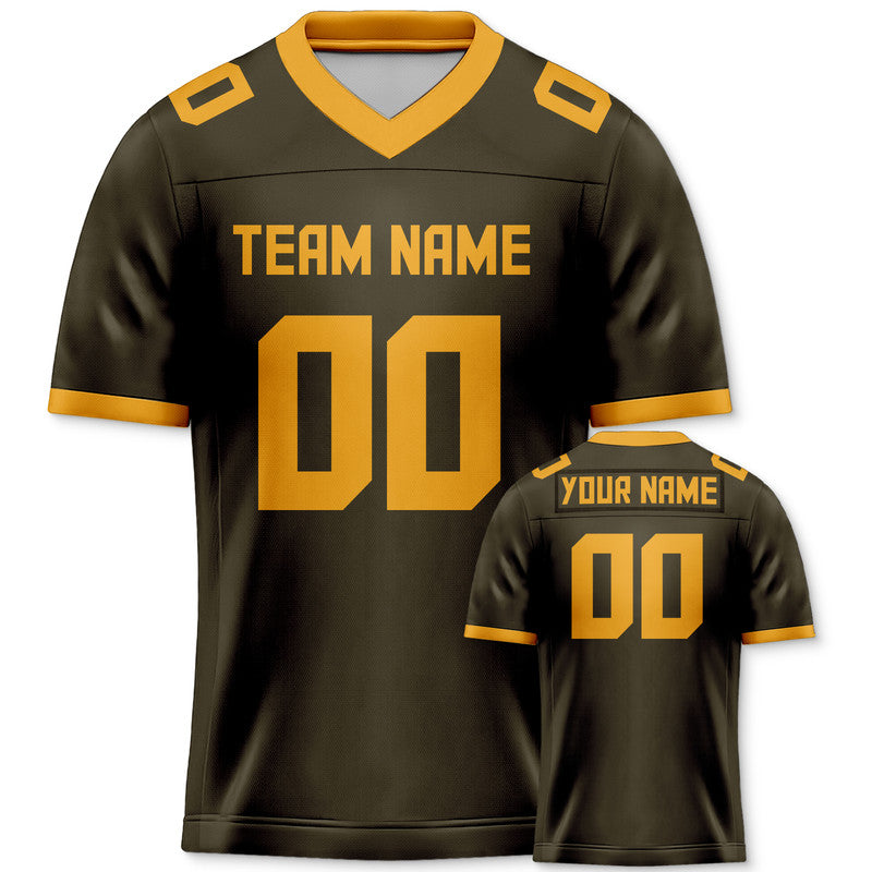 Custom Olive Gold Mesh Authentic Football Jersey