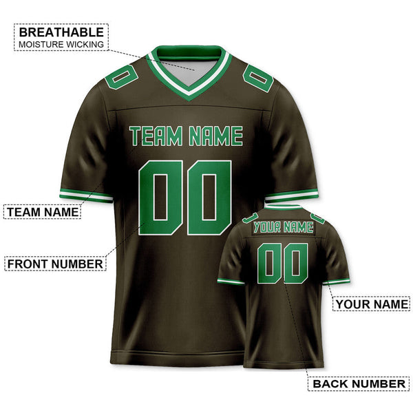 Custom Olive Green Mesh Authentic Football Jersey