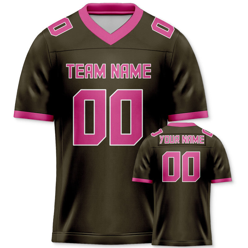 Custom Olive Pink Mesh Authentic Football Jersey