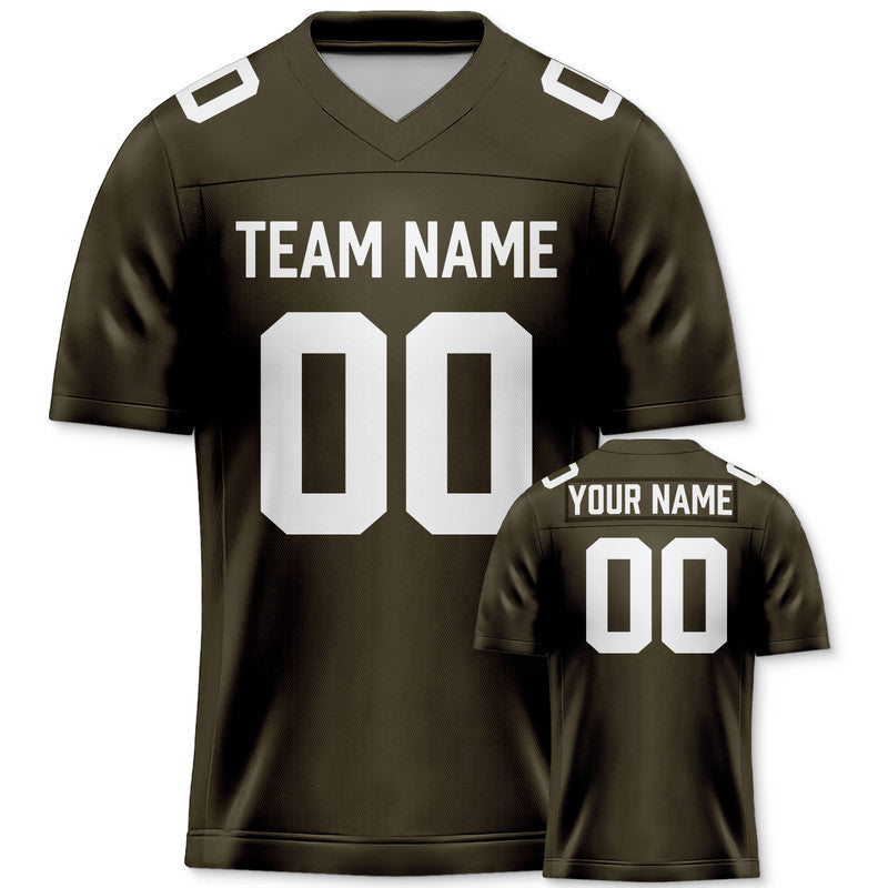 Custom Olive White Authentic Football Jersey