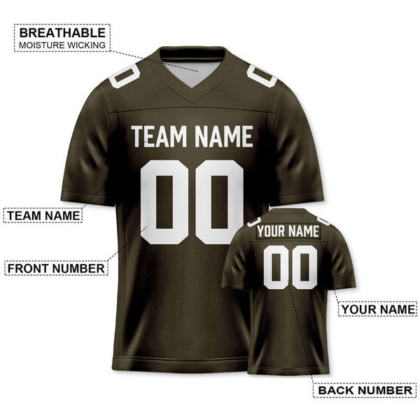 Custom Olive White Authentic Football Jersey