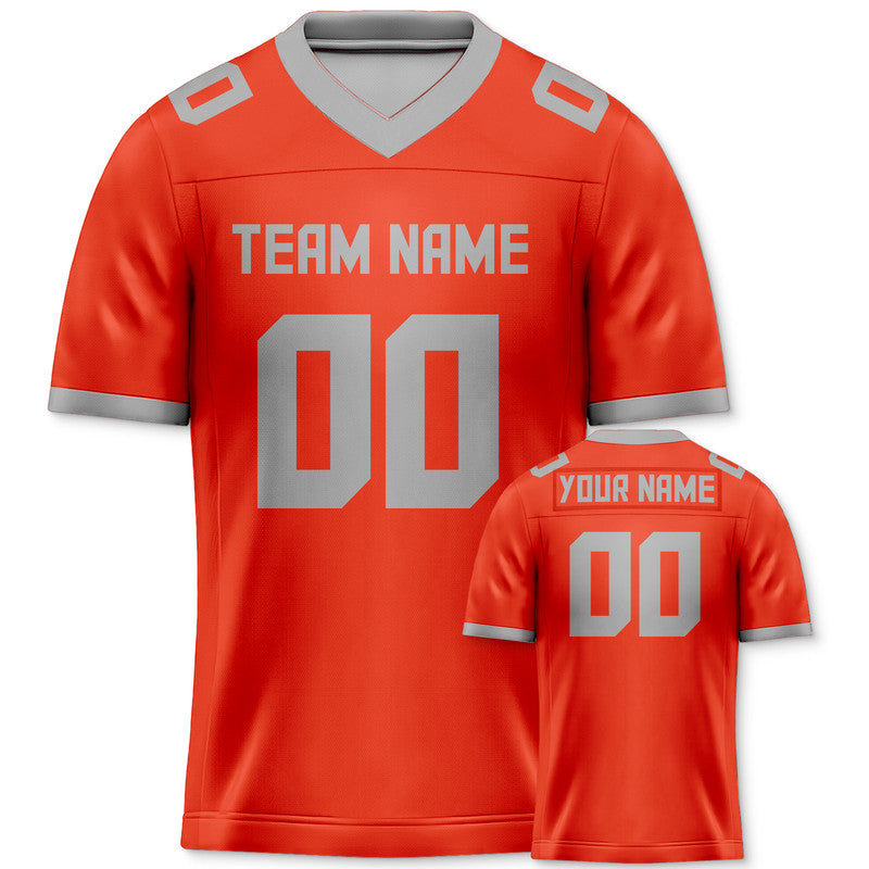 Custom Orange Gray Mesh Authentic Football Jersey