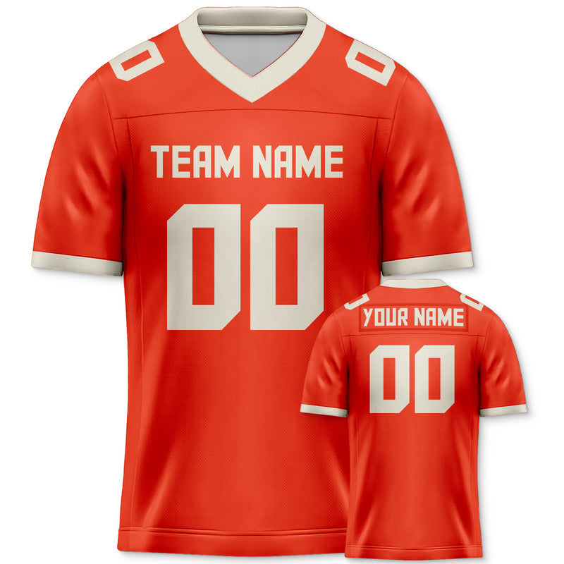 Custom Orange Cream Mesh Authentic Football Jersey