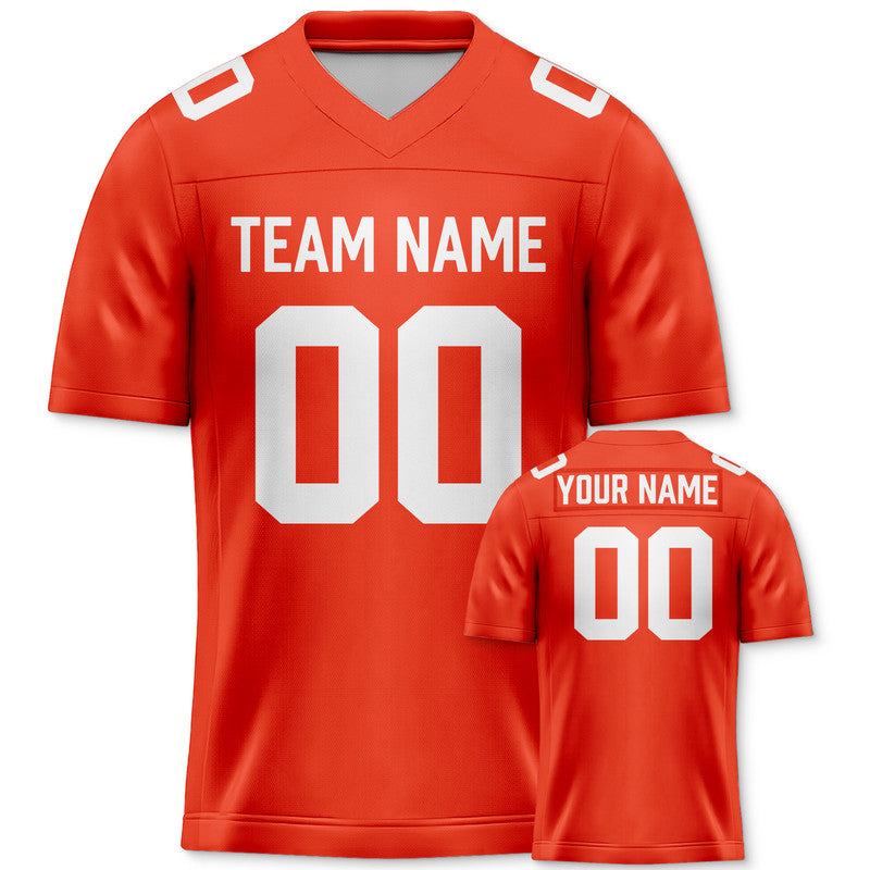 Custom Orange White Authentic Football Jersey