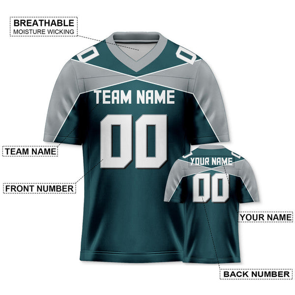 Custom Aqua Gray-White Concept Version Authentic Football Jersey