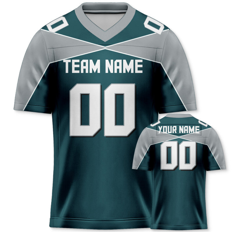 Custom Aqua Gray-White Concept Version Authentic Football Jersey