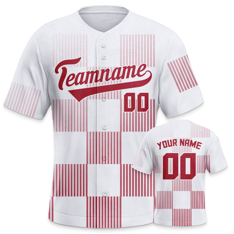 Custom White Red Creative  Cool Concept Authentic Baseball Jersey1