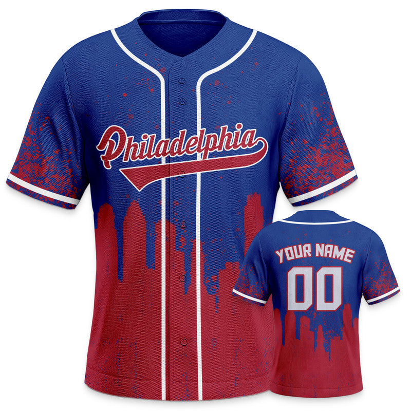 Custom 3D Graffiti Royal Red-White Authentic Baseball Silhouette Jersey