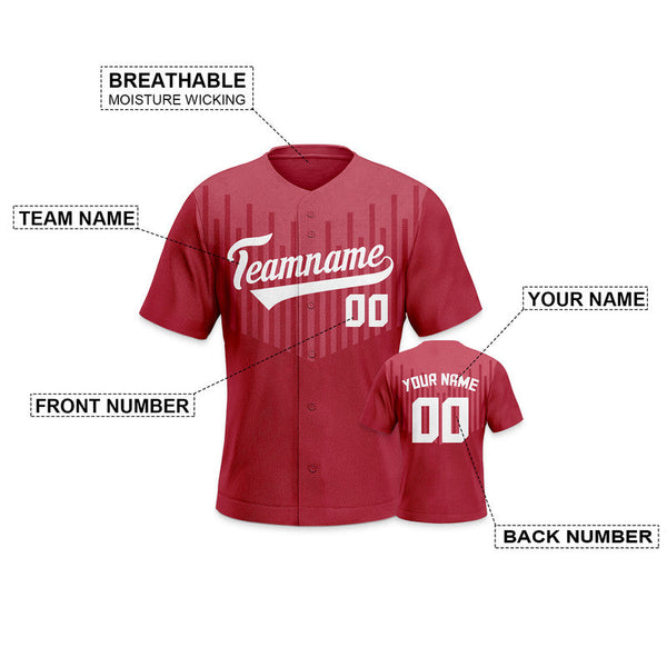 Custom Red White Creative  Cool Concept Authentic Baseball Jersey