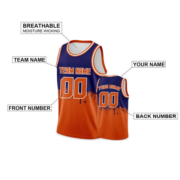 Custom Navy Orange-White Authentic Spilt Fashion Basketball Jersey1