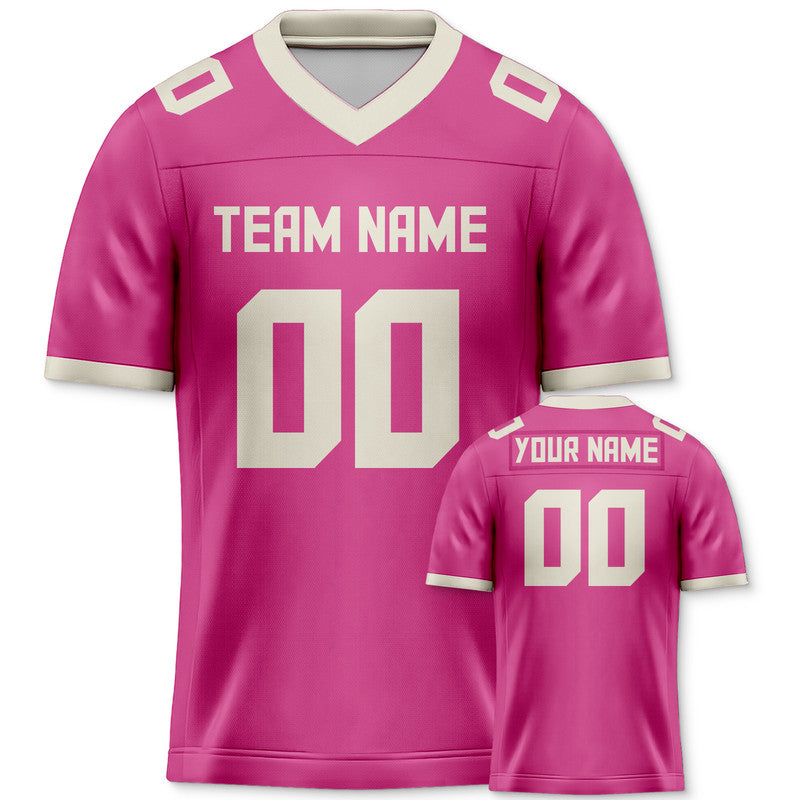 Custom Pink Cream Mesh Authentic Football Jersey