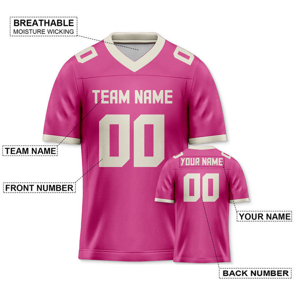 Custom Pink Cream Mesh Authentic Football Jersey