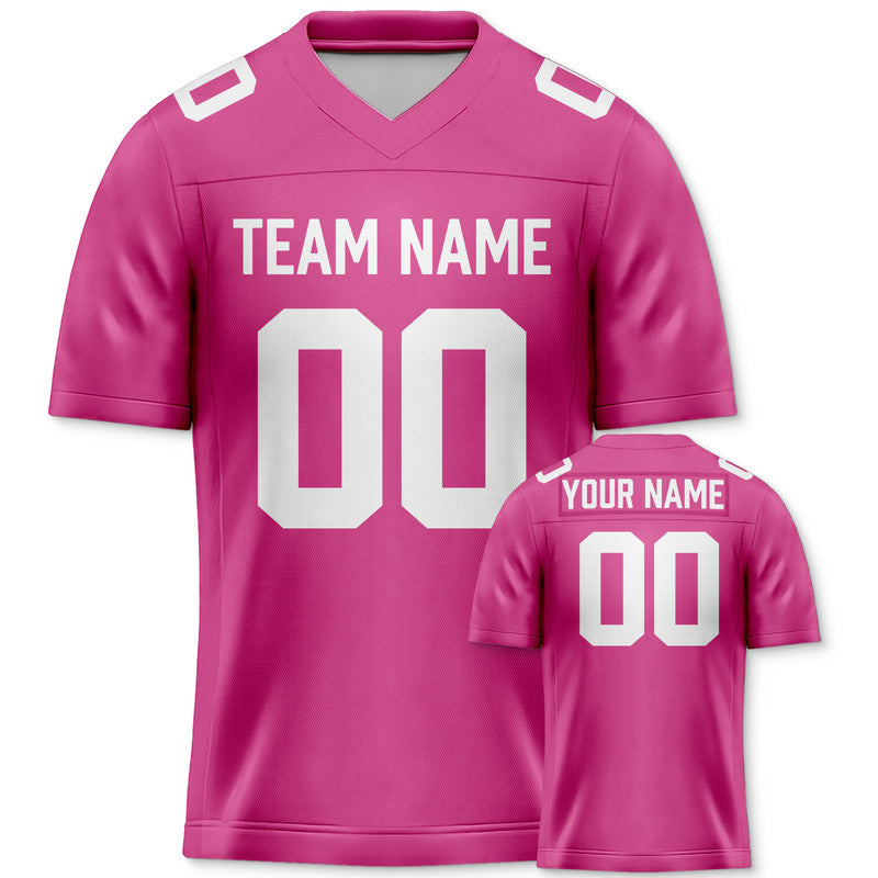 Custom Pink White Authentic Football Jersey