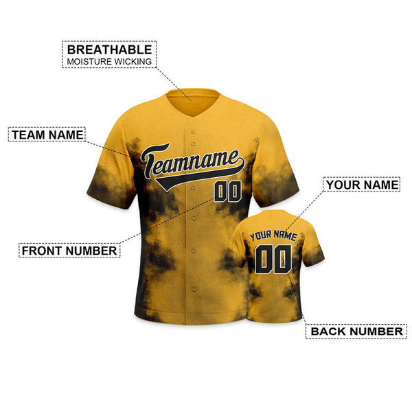 Custom Gold Black-White Creative  Cool Concept Authentic Baseball Jersey