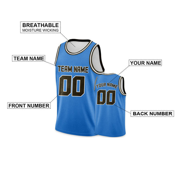 Custom Powder Blue Olive Round Neck Rib-Knit Basketball Jersey