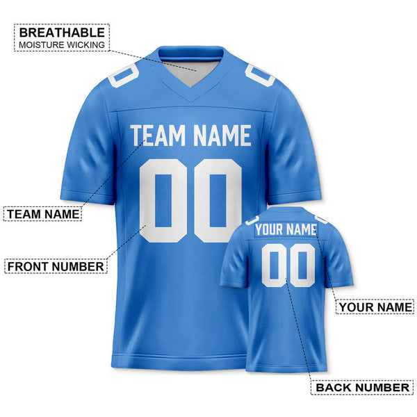 Custom Powder Blue White Authentic Football Jersey