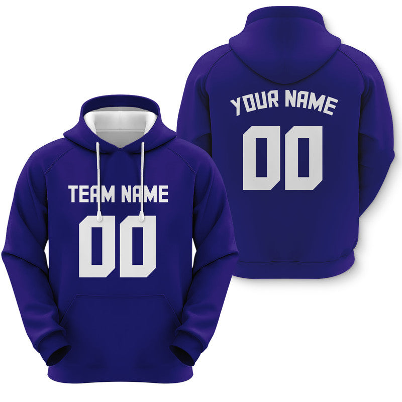 Custom Purple White Sports Pullover Sweatshirt Football Hoodie