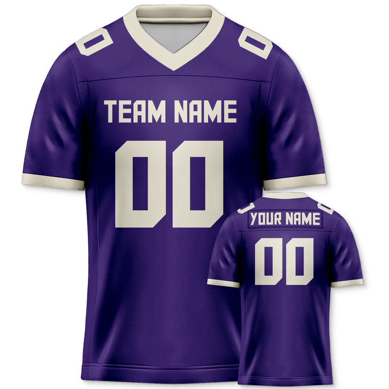 Custom Purple Cream Mesh Authentic Football Jersey